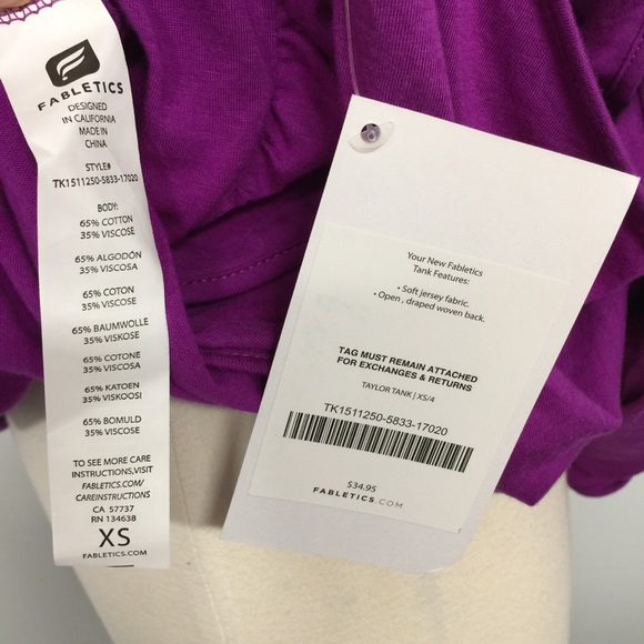 Fabletics Draped Back Taylor Tank NWT - Picture 7 of 8